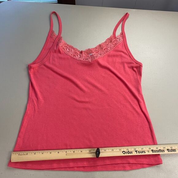 GAP Lace Trimmed Tank Top Womens XL Pink Soft Stretch Cami Babydoll Vintage Y2K - Picture 7 of 10